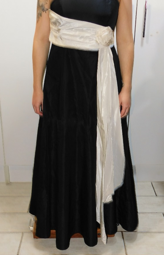 Black Dress with Cream Belt