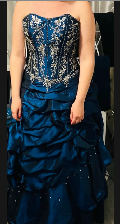 Navy Gown with Beaded Corset