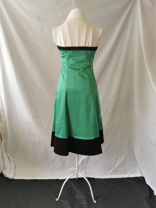 Metalic Green Dress with Black Detail