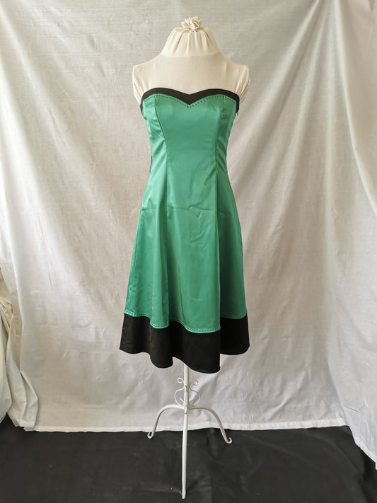Metalic Green Dress with Black Detail
