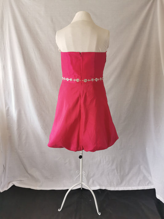 Pink Cocktail Dress with Sparkle Waist Detail