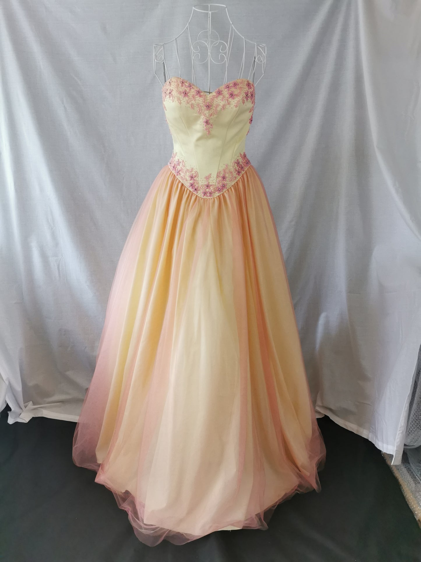 Yellow and Pink Ballgown